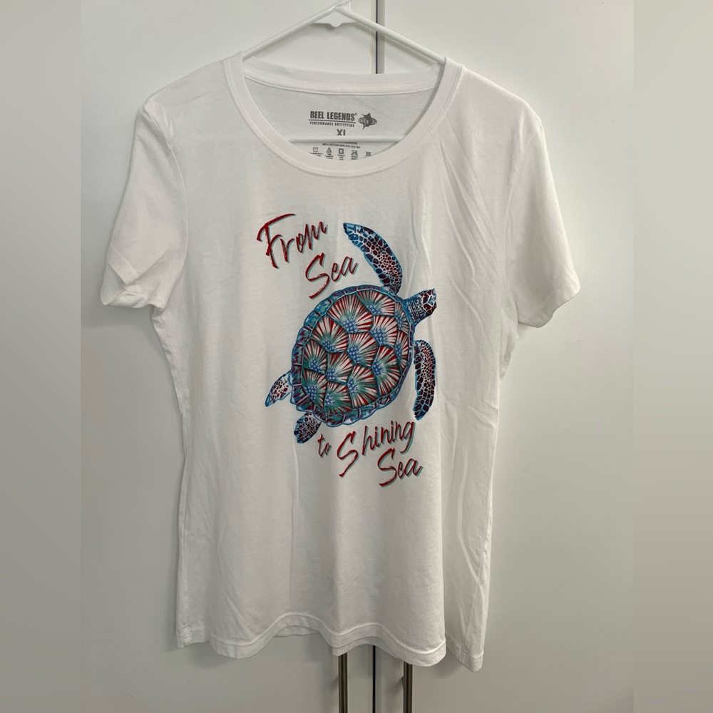 Reel Legends White Graphic T-Shirt Sz XL - Picture 1 of 3